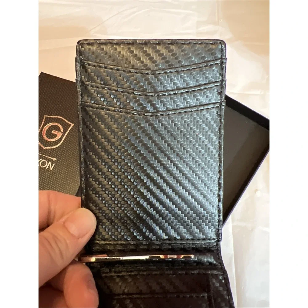 Girxon Carbon Fiber Men's Wallet With Money Clip & RFID Protection Brand New